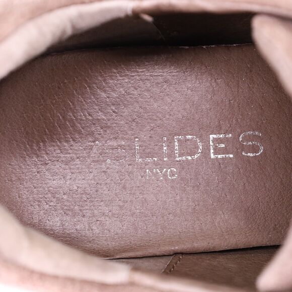 J Slides NYC Shoes Womens 6.5 Platform Sneakers Brown Suede Leather Slip Ons - Picture 11 of 13